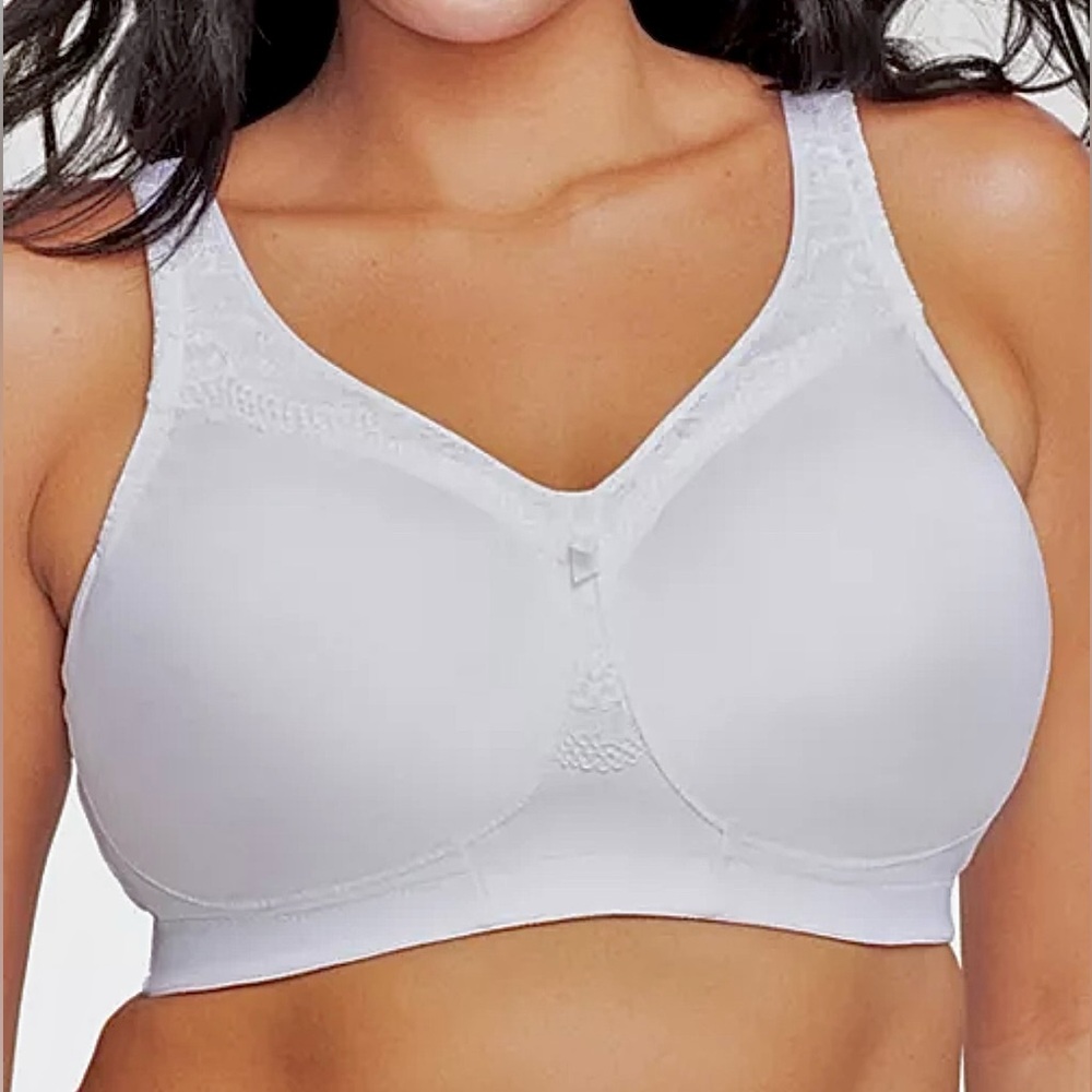 - Glamorise 42D MagicLift White Firm Support Seamless Bra! NEW!